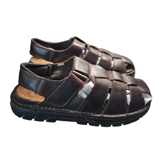 Hunter\'s Bay Leather Collection Men\'s Fisherman\'s Sandals, Brown, Size 11 main image 5